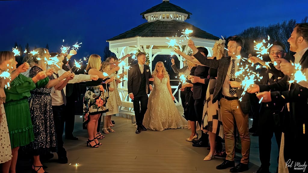 bride groom sparklers bawburgh golf club norwich